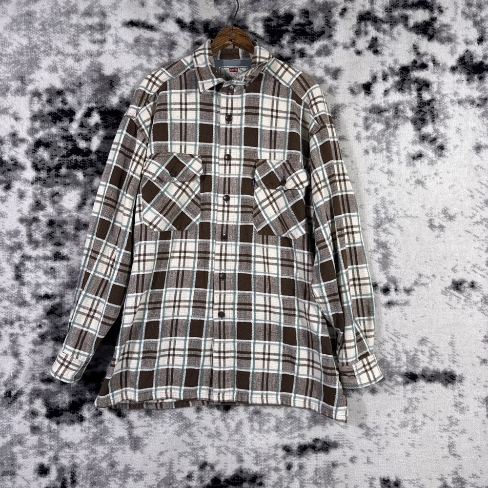 Levis Flannel Shirt Mens Size Large Plaid Lumberjack Outdoors Classic Americana
